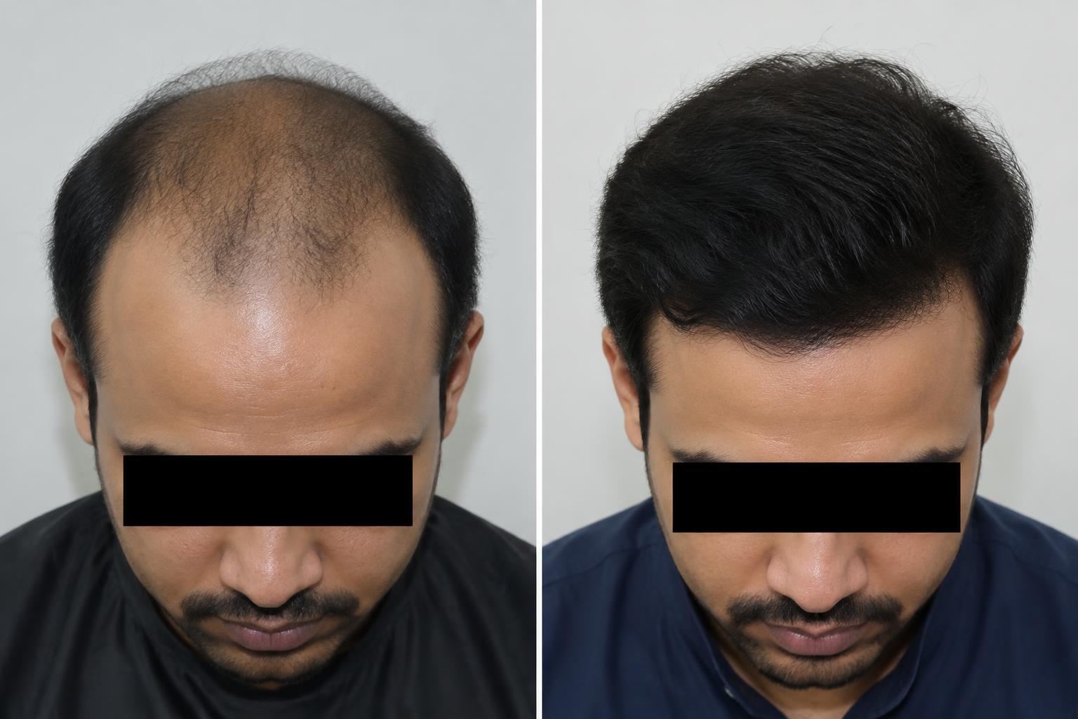 Before and after — Hair transplant result