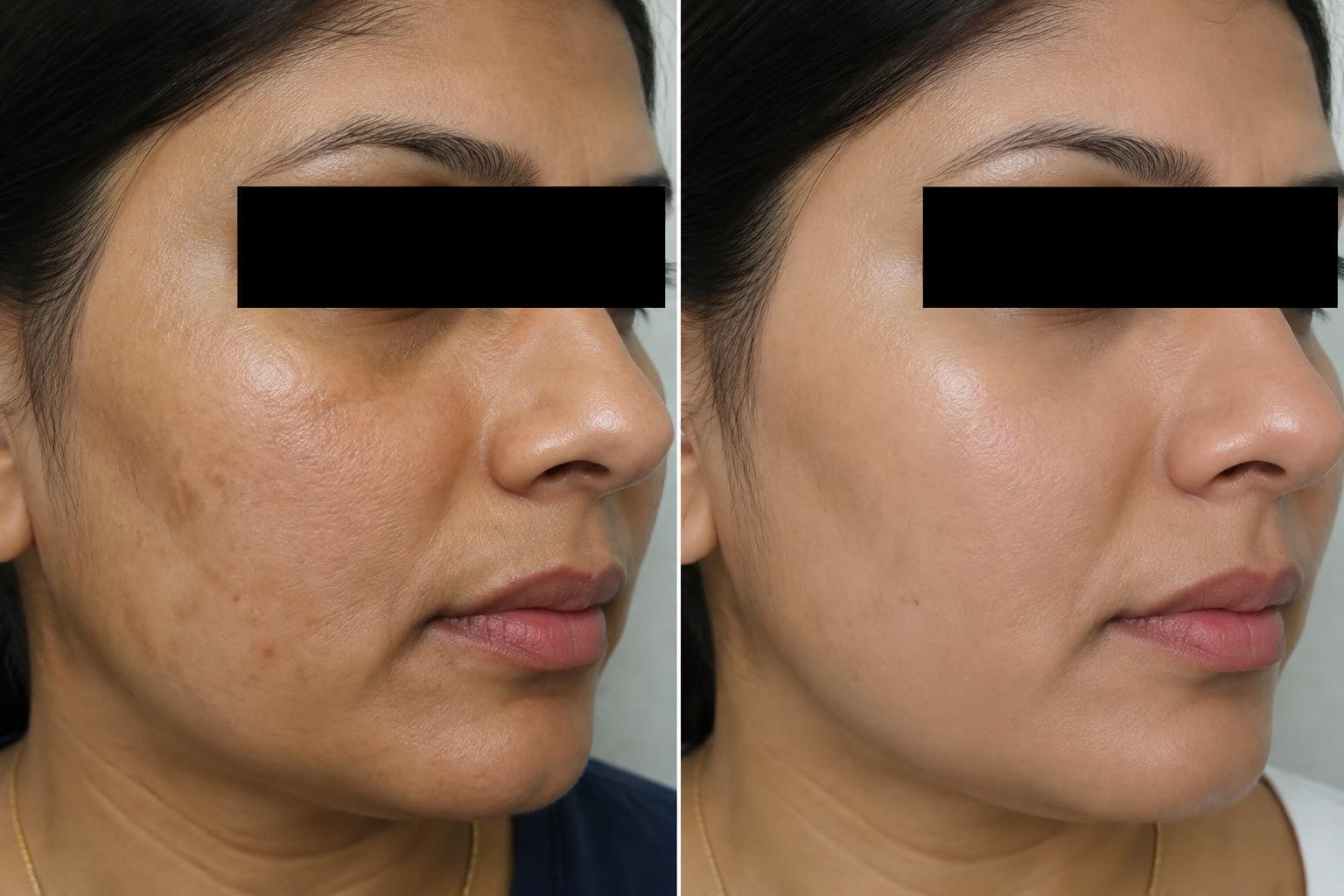 Before and after — Laser skin rejuvenation result